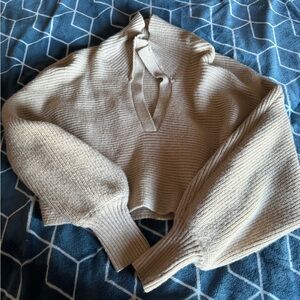 Princess Polly cropped tan/nude color sweater XS/S